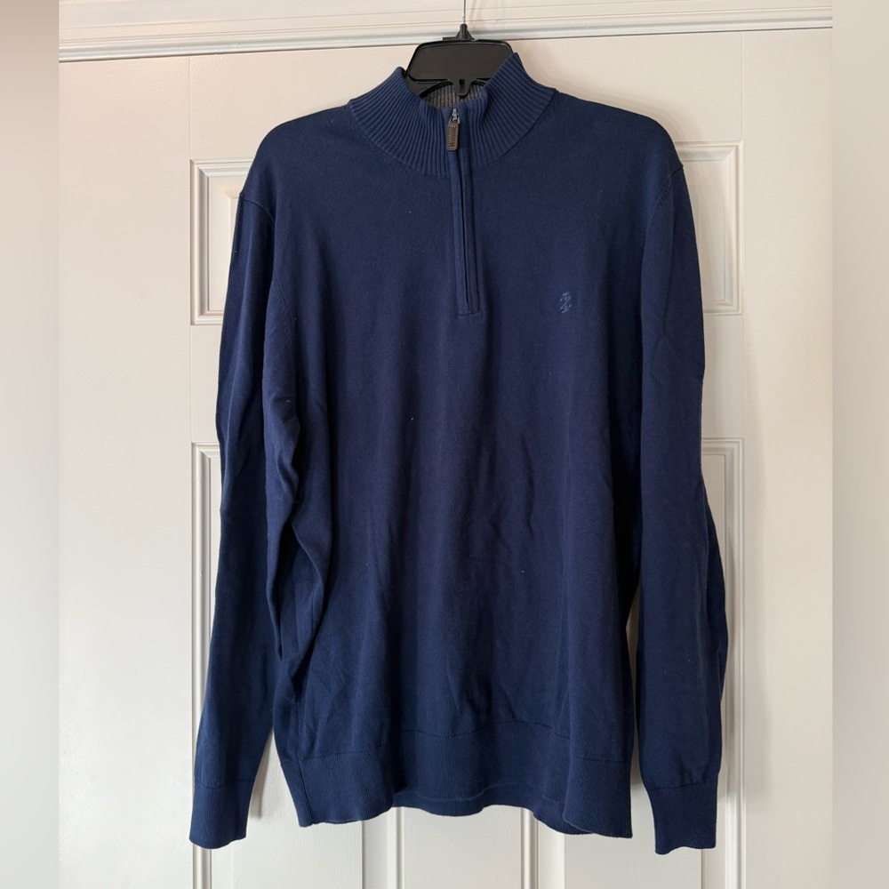 Men’s Navy Izod Blue Quarter-Zip Sweater